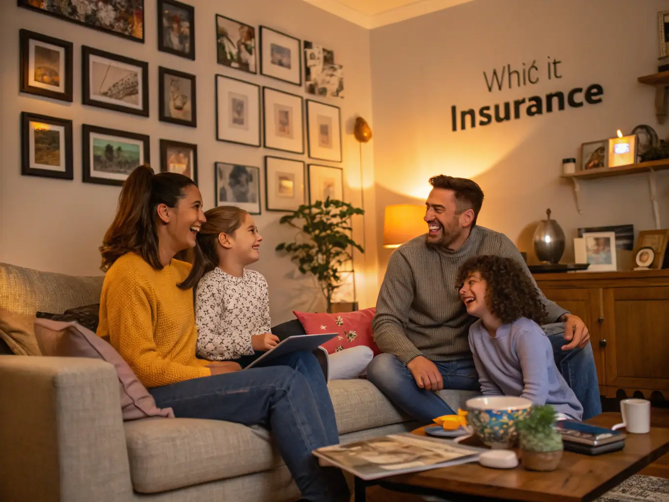 A family receiving a death benefit check, symbolizing the financial security provided by an Indexed Universal Life (IUL) insurance policy in times of need.