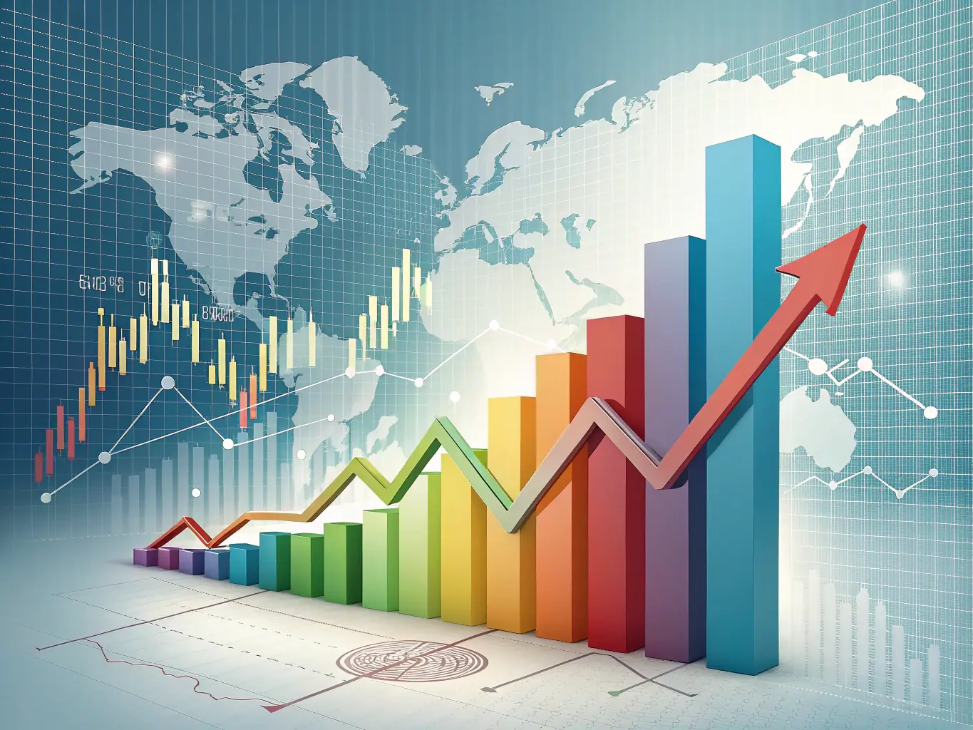 A visual representation of market index performance, highlighting the potential for cash value growth in an IUL policy.