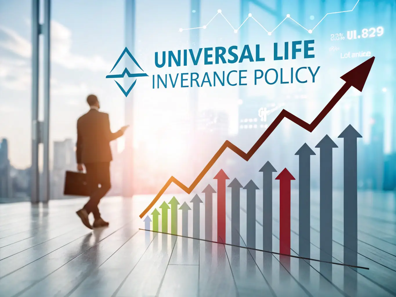 A visual representation of a stock market index, such as the S&P 500, with arrows indicating potential growth and the capped nature of gains in an Indexed Universal Life (IUL) insurance policy.